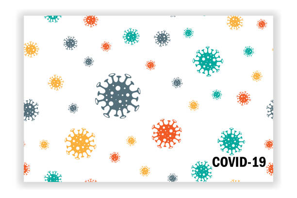 ilustrații de stoc cu tiparul epidemiei de coronavirus. diferite tipuri de virusuri. logo-ul vector coronavirus de covid-19 fără sudură repetarea model de fundal. ilustrație virus coronavirus 2019-ncov pe fundal alb. - covid 19