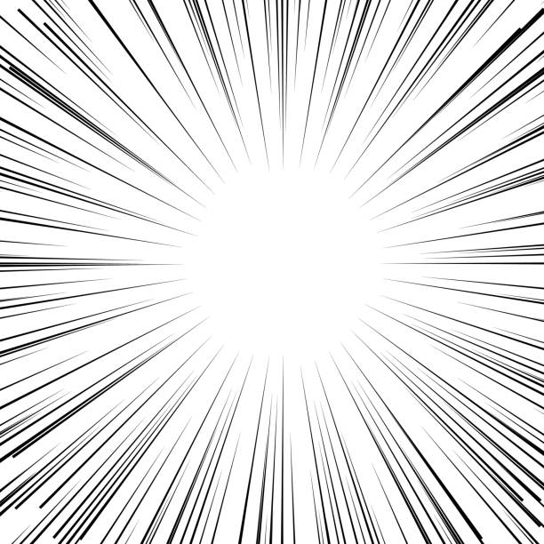 istock Motion radial zoom speed line on white background for comic books. Manga speed frame, action, explosion background. 1215481611