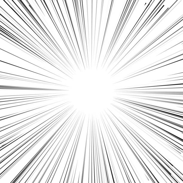 istock Motion radial zoom speed line on white background for comic books. Manga speed frame, action, explosion background. 1215481703