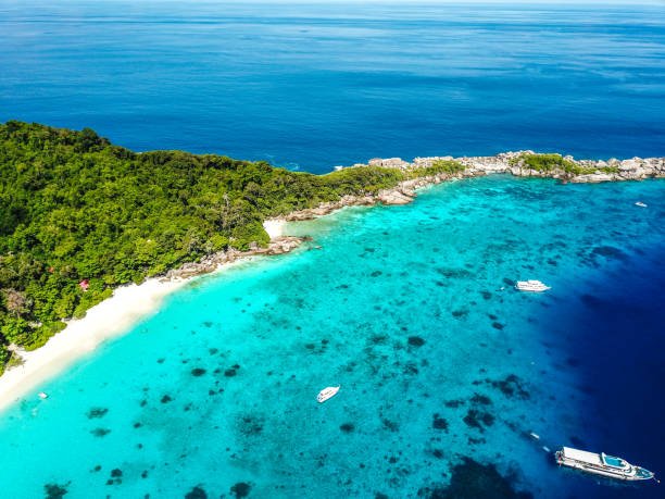 istock Similan island aerial views from above in Thailand 1215484330