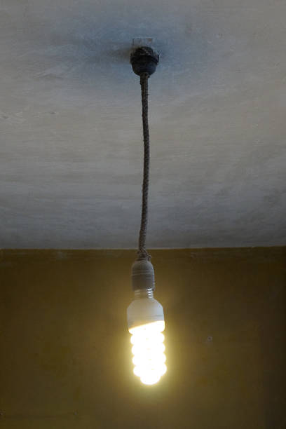 istock energy-saving lamp on the ceiling is on 1215484683