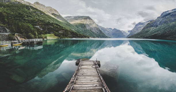 istock Lovatnet Lake views around Geiranger, in Norway 1215488630