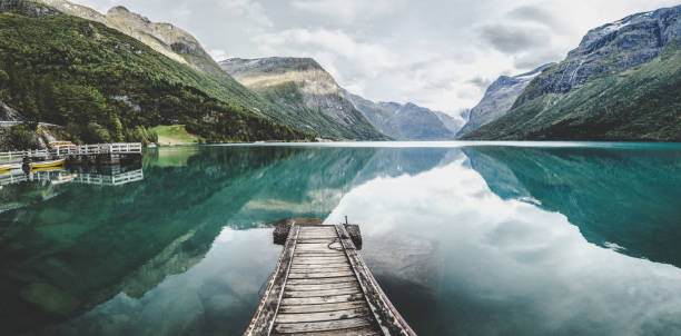 istock Lovatnet Lake views around Geiranger, in Norway 1215489155