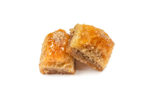istock Delicious sweet baklava isolated on white background. 1215489933