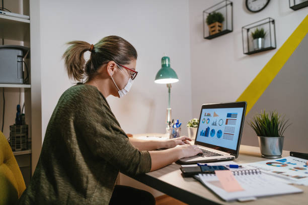 istock Working late from home due to COVID-19 virus outbreak 1215490214