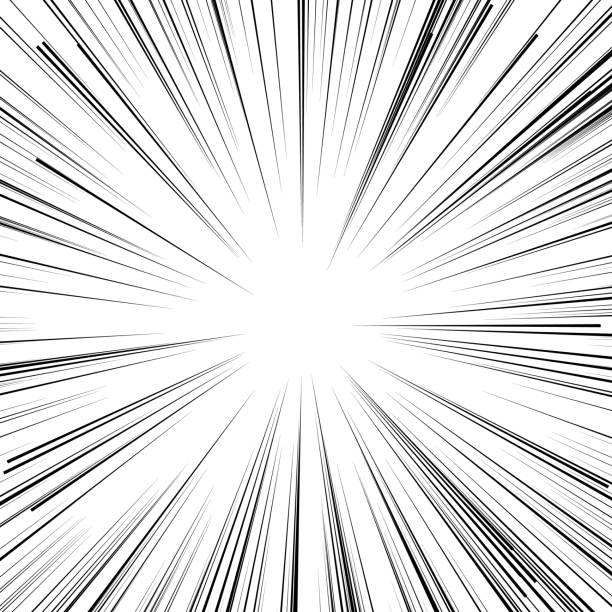 istock Motion radial zoom speed line on white background for comic books. Manga speed frame, action, explosion background. 1215494293