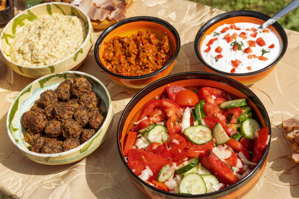 Traditional Romania Food at a local brunch in Transylvania Traditional Romania Food at a local brunch in Transylvania romania stock pictures, royalty-free photos & images