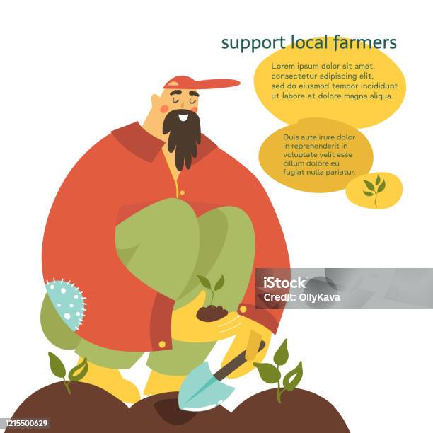 Farm Support Graphics Support Local Farmers Stock Illustration - Download Image Now ...