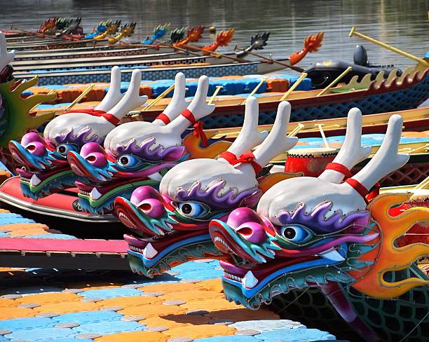 istock Traditional Dragon Boats in Taiwan 121550191