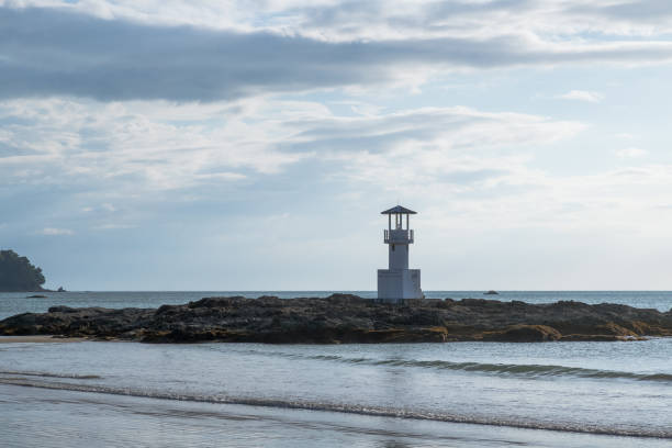istock Famous Khao Lak beach with light beacon or lighthouse for navigation, Phang-Nga, Thailand 1215503887