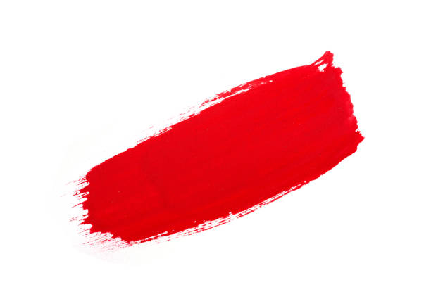 istock Red watercolor set on white background 1215507613