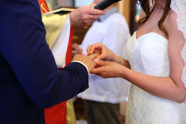 istock Wedding rings prepared for the wedding 1215513752