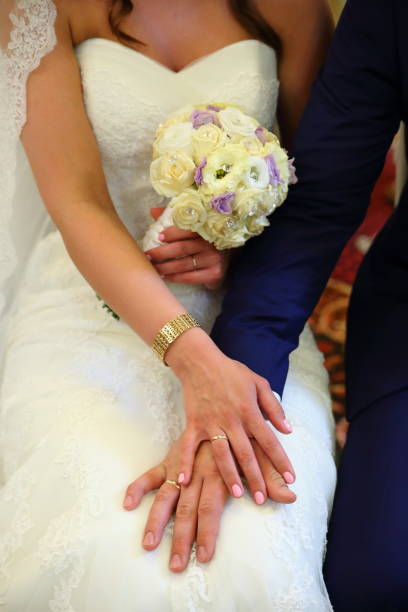 istock Wedding rings prepared for the wedding 1215515546
