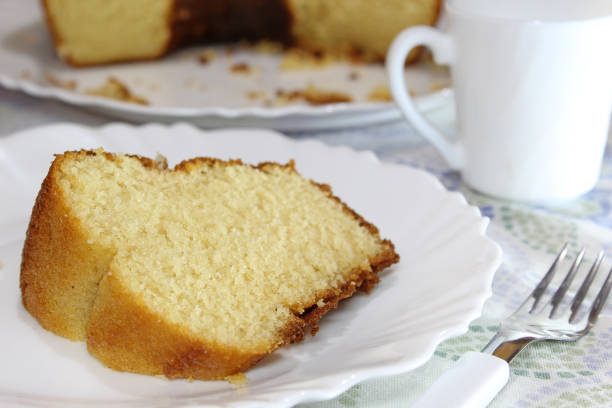 istock Slice of homemade vanilla cake 1215515900