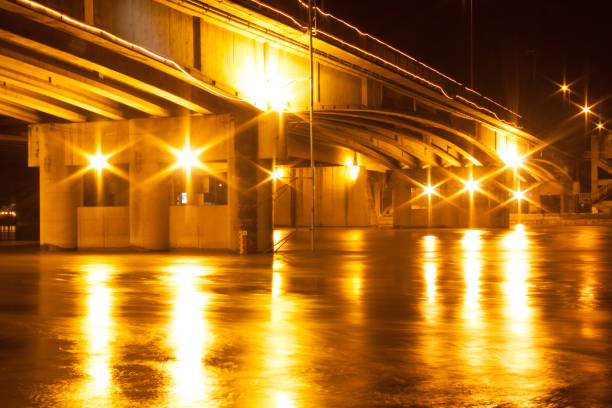 istock The lights under the bridge over the river 1215517002