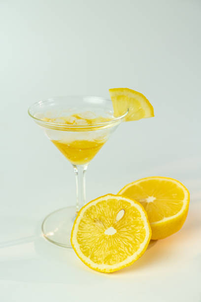 istock Fresh lemon soda drink iced with lemon sliced on white background. 1215517144