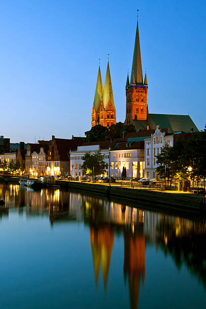istock night shot of Lubeck old town 121551840
