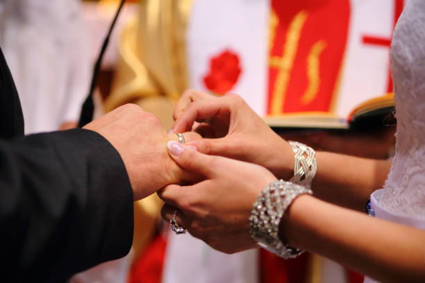 istock Wedding rings prepared for the wedding 1215518747