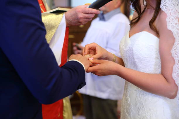 istock Wedding rings prepared for the wedding 1215521346