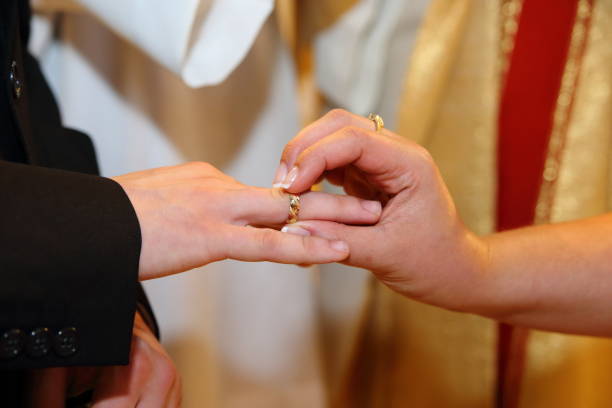 istock Wedding rings prepared for the wedding 1215524036