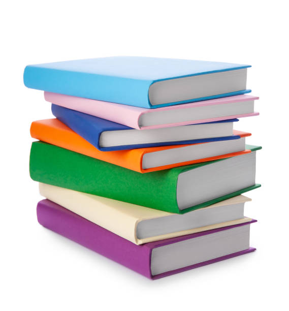 istock Stack of colorful books isolated on white background. Collection of different books. Hardback books for reading. Back to school and education learning concept 1215524608