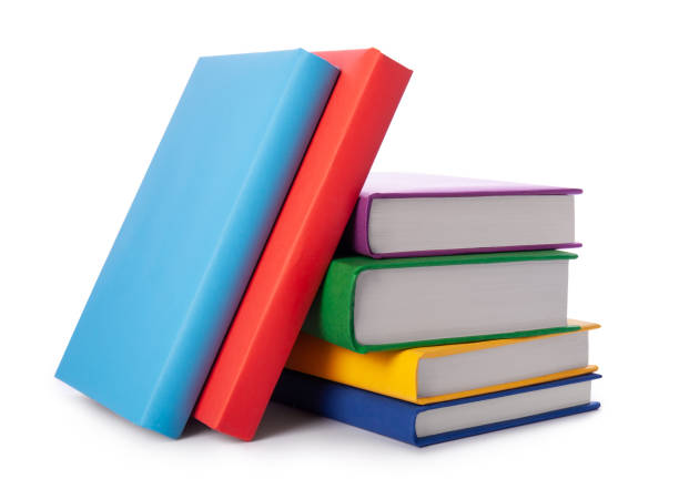 istock Stack of colorful books isolated on white background. Collection of different books. Hardback books for reading. Back to school and education learning concept 1215524622