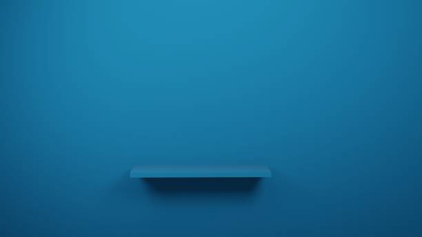 istock blue table in studio or showroom for present product, 3d rendering 1215525090