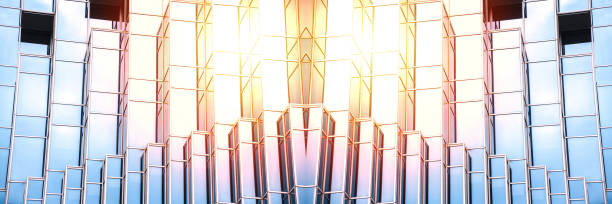 Architecture details Modern Building Glass facade Business background