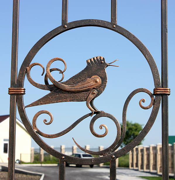 istock Piece of metal fencing 121552635
