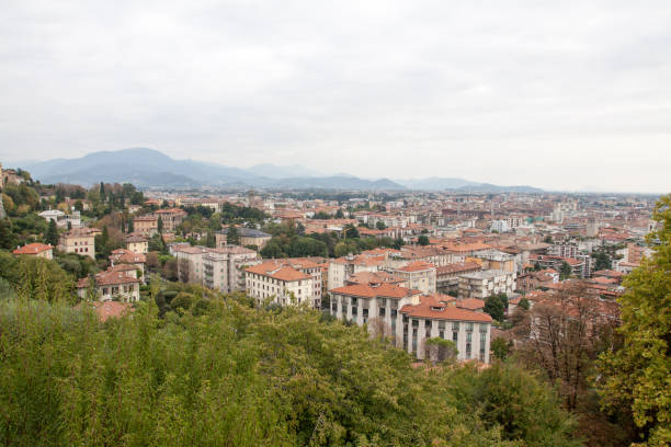 istock Aerial view over eastern  Bergamo from Citta Alta 1215528520