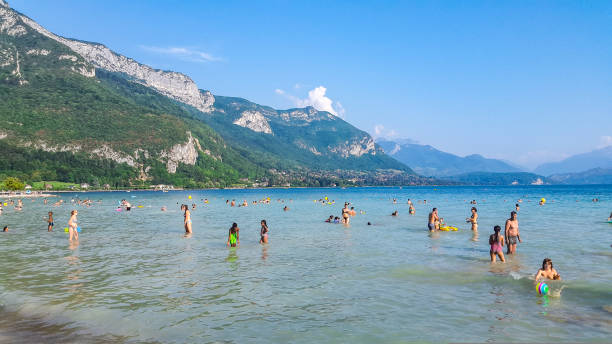 The lake of Serre-Poncon in France, beautiful landscape in summer