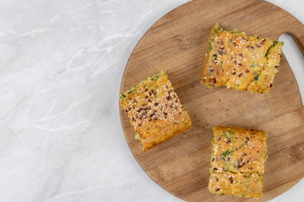 istock Baked Cornbread with Spinach and served on the plate 1215532626
