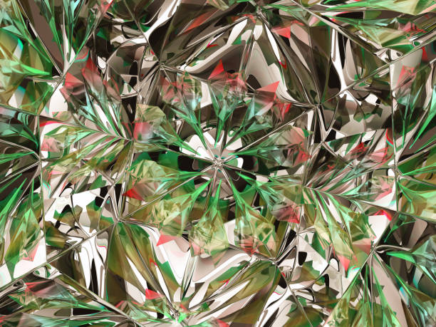 Gemstone structure extreme closeup and kaleidoscope. 3d render, 3d illustration
