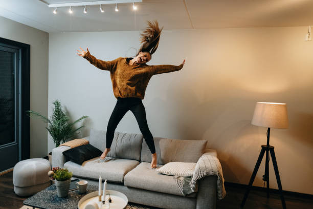 istock Stay home during pandemic - dancing and physical activity 1215536761