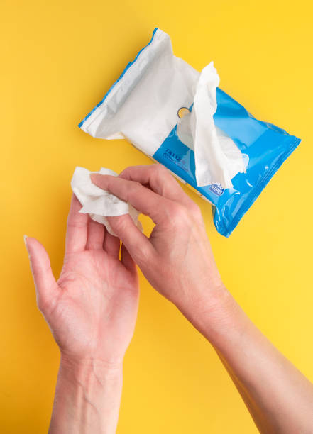 istock Package of Sani-Wipes for Disinfecting Hands 1215536986