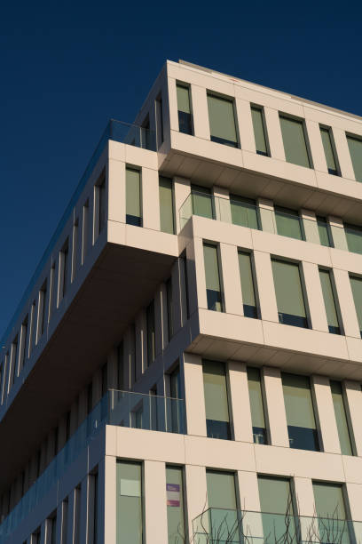 istock Modern building. Modern office building with facade of glass 1215537433