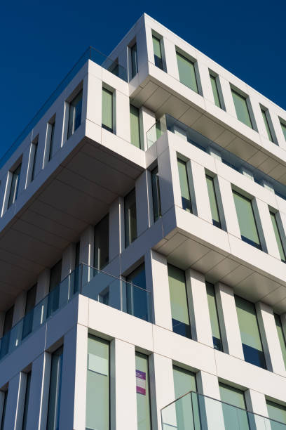 istock Modern building. Modern office building with facade of glass 1215537459