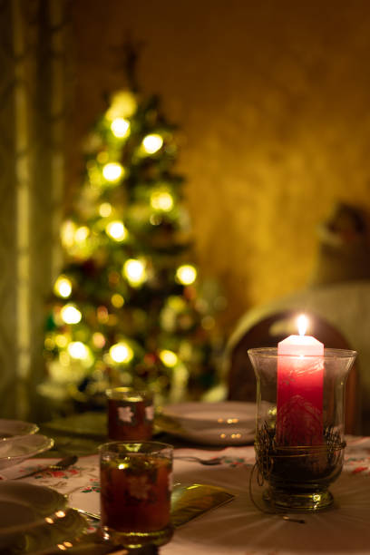 istock Christmas tree in gold colors 1215538102