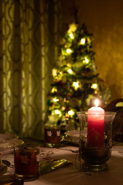 istock Christmas tree in gold colors 1215538116
