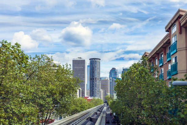 istock Seattle Monorail Track heading to Downtown Seattle, WA 1215542931