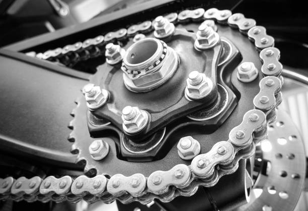 Motorcycle sprocket and chain Motorcycle sprocket and chain brake disc photos stock pictures, royalty-free photos & images