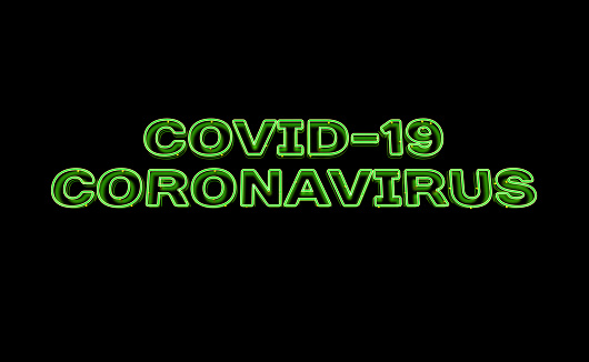 neon coronavirus covid-19 text