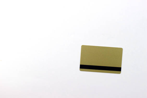 istock Golden credit card placed on a white background for online spending 1215548764