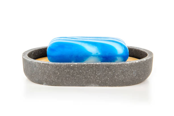 istock Gray soap dish isolated on a white background. 1215549115