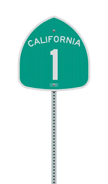 Vector illustration of California State Highway road sign