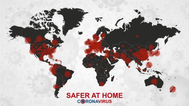 istock Safer at Home, Coronavirus cases on World Map. Infographic COVID-19 spread around the world. 1215552652