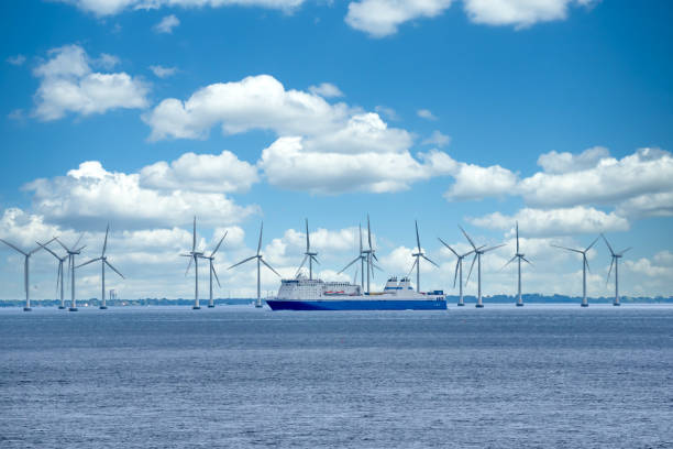 istock Wind turbine plant in the bay 1215554350