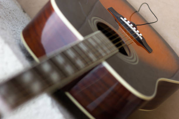 istock View from top of acoustic guitar. 1215556175