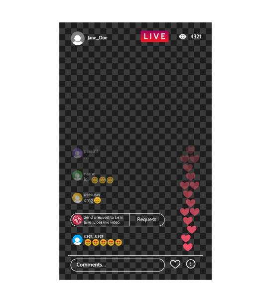 kuvapankkikuvitukset aiheesta sosiaalisen livestriimin käyttöliittymä - livestriimaus