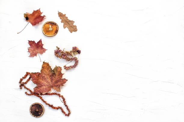 istock Frame made of dry autumn leaves. Fall flat lay. Top view 1215560483